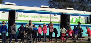 AH Memorial Library stops at Olive with their Book Mobile. 